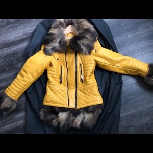 COPY - European bought FOX FUR LEATHER JAC…